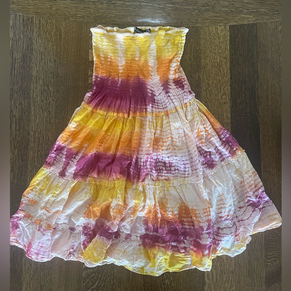 Colorful Plus Size Beachy Strapless Dress